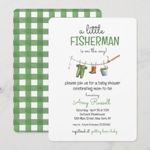 Invitación para baby shower de pequeño pescador