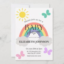 Invitación para Baby Shower de Pequeño Sol y Arcoí