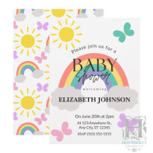 Invitación para Baby Shower de Pequeño Sol y Arcoí