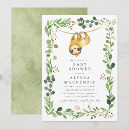 Invitación para baby shower de perezoso