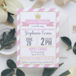 Invitación para Baby Shower de Princesa con Brillo