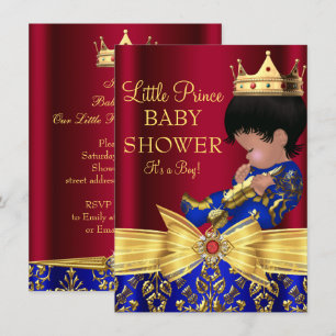 Invitación para baby shower de príncipe niño en ro