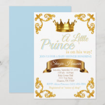 Invitación para Baby Shower de Príncipe Real