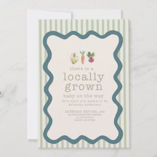 Invitación para baby shower de productos locales