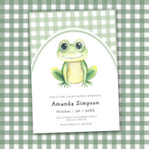 Invitación para baby shower de Rana Bebé