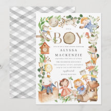 Invitación para Baby Shower de Rimas Infantiles