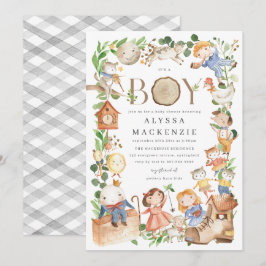 Invitación para Baby Shower de Rimas Infantiles