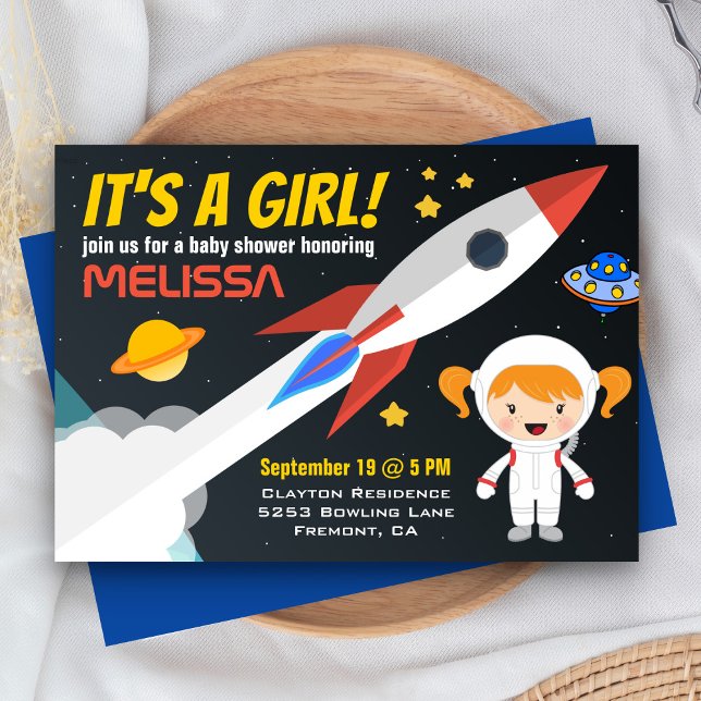 Invitación para baby shower de Rocket Girl Outer S (Subido por el creador)