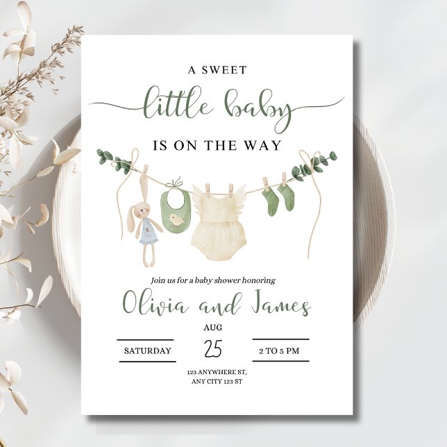 Invitación para Baby Shower de Ropa de Bebé, Minim (Subido por el creador)