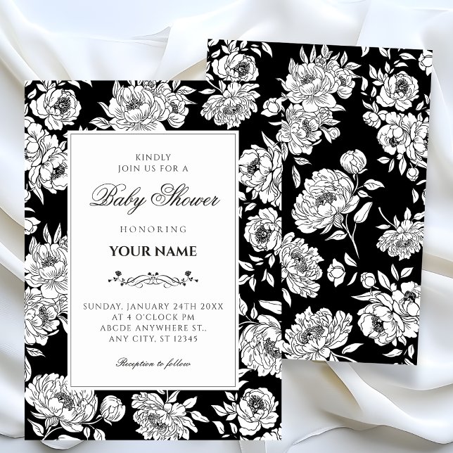 Invitación para baby shower de rosas negras (Subido por el creador)