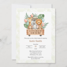 Invitación para Baby Shower de Safari - Un pequeño