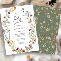 Invitación para Baby Shower de Sage Wildflower