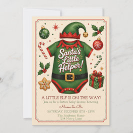 Invitación para Baby Shower de Santa's Little Help