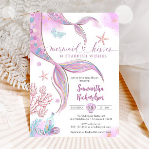 Invitación para Baby Shower de Sirena Bajo El Mar