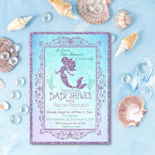 Invitación para Baby Shower de Sirena Bajo el Mar