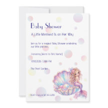 Invitación para baby shower de sirena - Una pequeñ