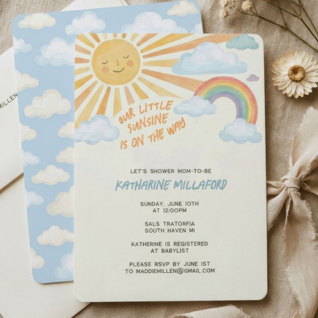 Invitación para baby shower de Sunshine | Tema Arc (Subido por el creador)