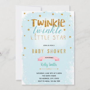 invitación para baby shower de Twinkle Twinkle