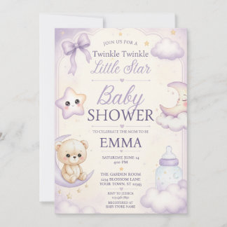 Invitación para baby shower de Twinkle Twinkle Lit