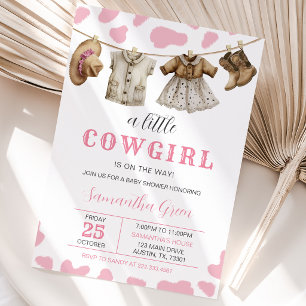 Invitación para Baby Shower de Una Vaquera Pequeña