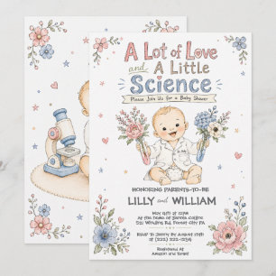 Invitación para Baby Shower de Viaje Científico de