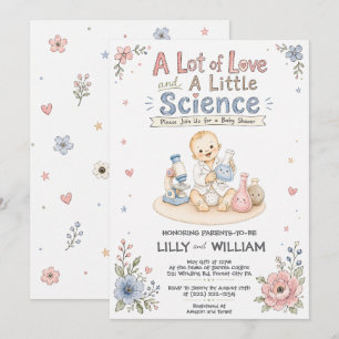 Invitación para Baby Shower de Viaje Científico de