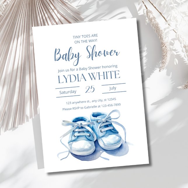 Invitación para baby shower de zapatillas de bebé, (Subido por el creador)