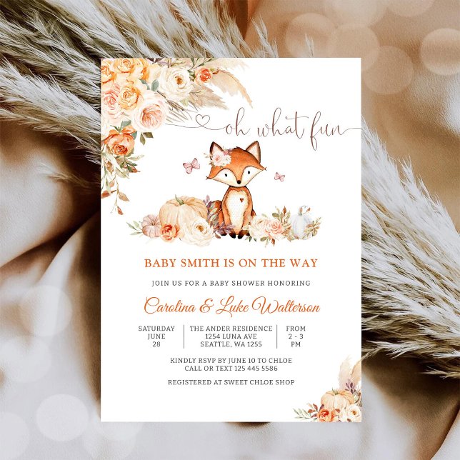 Invitación para Baby Shower de Zorro del Bosque (Subido por el creador)