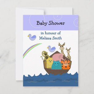Invitación para baby shower del Arca de Noé