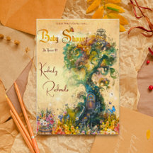 Invitación para Baby Shower del Jardín de Fantasía