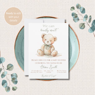 Invitación para Baby Shower del Osito Barely Wait 