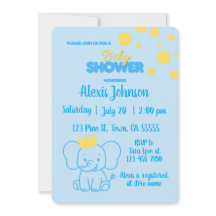 Invitación para baby shower del pequeño príncipe e