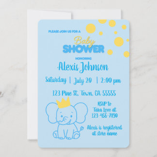 Invitación para baby shower del pequeño príncipe e