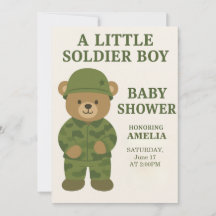 Invitación para Baby Shower del pequeño soldado os