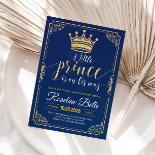 Invitación para Baby Shower del Principito Azul Ma
