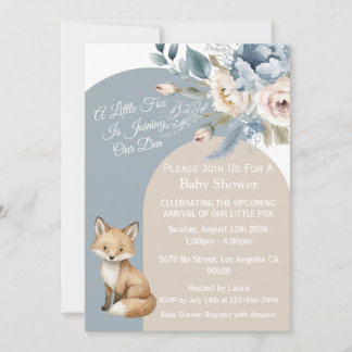 Invitación para baby shower del zorro del bosque