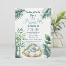 Invitación para Baby Shower Dinosaurio Dino Mite P