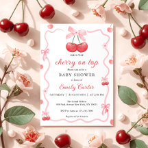 Invitación para baby shower 'Ella es la cereza en