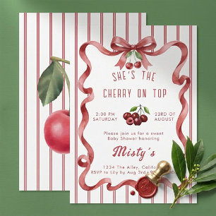 Invitación para Baby Shower Ella es la Cereza en l