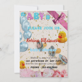 Invitación para Baby Shower en Colores Brillantes