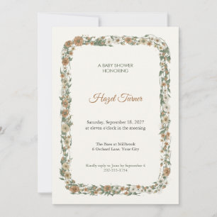 Invitación para Baby Shower en el pajar de trigo