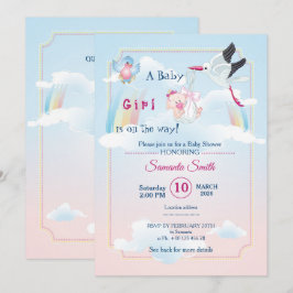 invitación para baby shower, es una niña