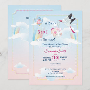 invitación para baby shower, es una niña