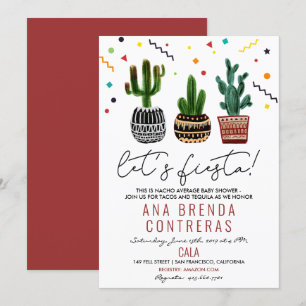 Invitación para Baby Shower Fiesta Cactus