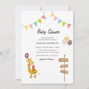 Invitación para Baby Shower Fiesta de Animales Sal