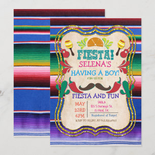 Invitación para Baby Shower Fiesta Mexicana