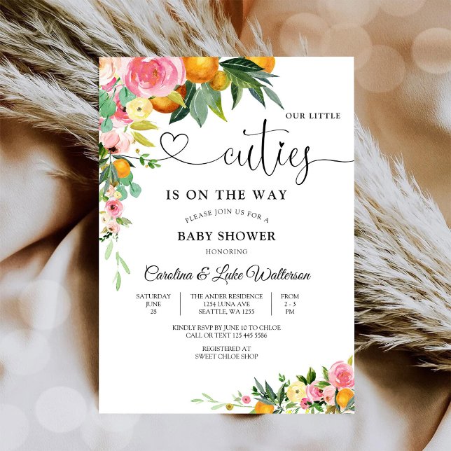 Invitación para Baby Shower Floral Cuties (Subido por el creador)