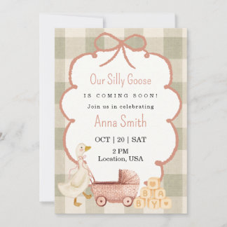 Invitación para Baby Shower "Ganso Tonto"