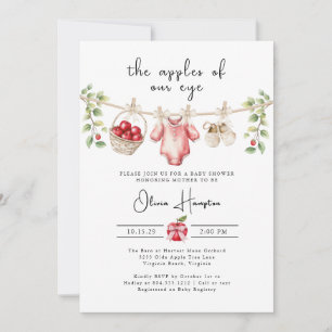 Invitación para Baby Shower Gemelos Las Manzanas d