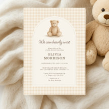 Invitación para Baby Shower 'Gingham We Can Bearly